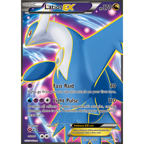 Latios EX 101/108 XY Roaring Skies Holo Ultra Rare Full Art Pokemon Card NEAR MINT TCG