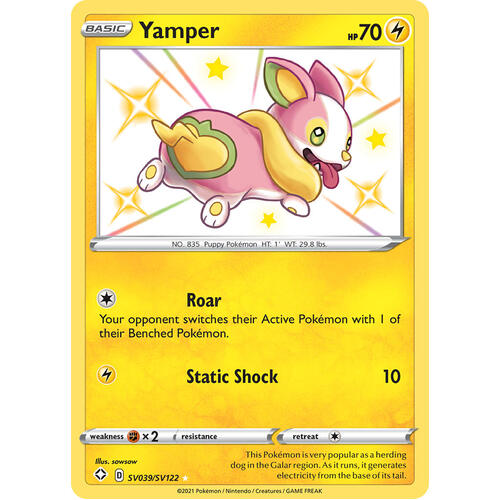 Yamper SV39/SV122 SWSH Shining Fates Holo Shiny Rare Pokemon Card NEAR MINT TCG