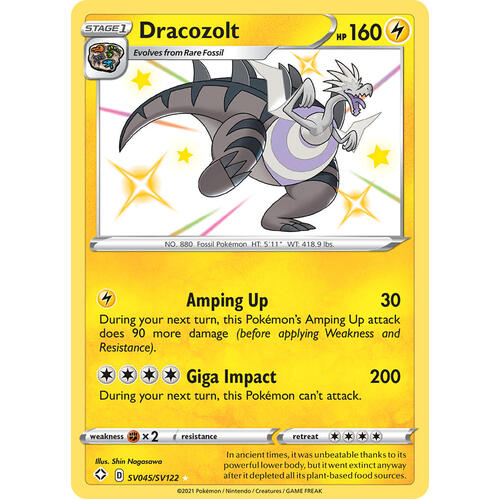 Dracozolt SV45/SV122 SWSH Shining Fates Holo Shiny Rare Pokemon Card NEAR MINT TCG
