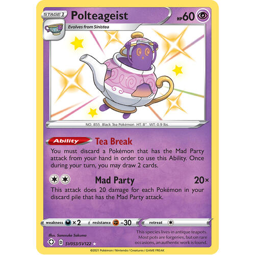 Polteageist SV53/SV122 SWSH Shining Fates Holo Shiny Rare Pokemon Card NEAR MINT TCG