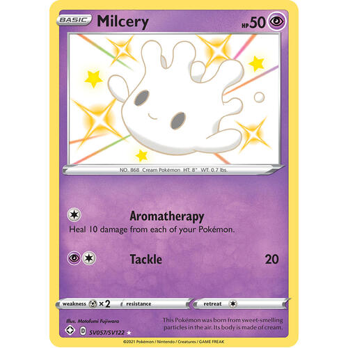 Milcery SV57/SV122 SWSH Shining Fates Holo Shiny Rare Pokemon Card NEAR MINT TCG