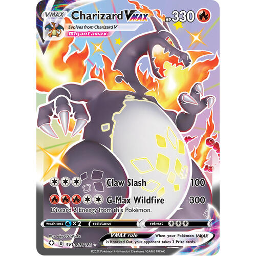 Charizard VMAX SV107/SV122 SWSH Shining Fates Holo Full Art Shiny Rare Pokemon Card NEAR MINT TCG