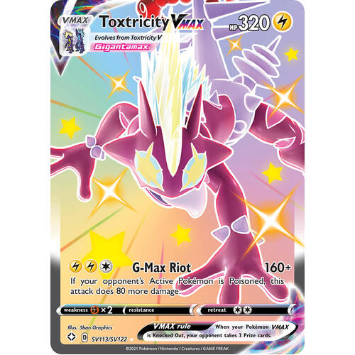 Toxtricity VMAX SV113/SV122 SWSH Shining Fates Holo Full Art Shiny