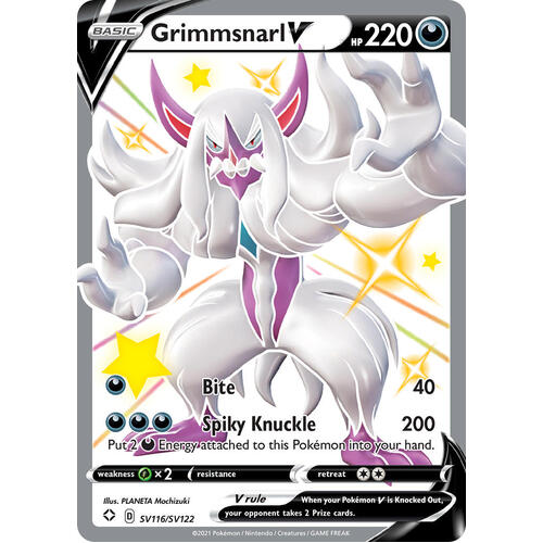Grimmsnarl V SV116/SV122 SWSH Shining Fates Holo Full Art Shiny Rare Pokemon Card NEAR MINT TCG