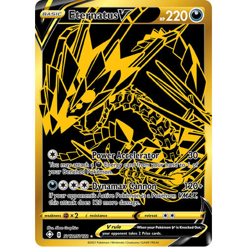 Eternatus V SV121/SV122 SWSH Shining Fates Holo Full Art Shiny Rare Pokemon Card NEAR MINT TCG