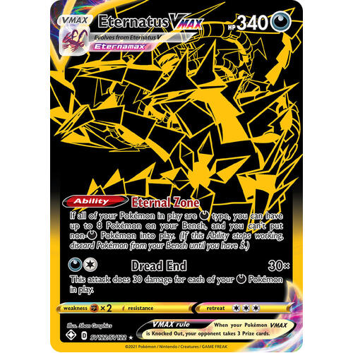 Eternatus VMAX SV122/SV122 SWSH Shining Fates Holo Full Art Shiny Rare Pokemon Card NEAR MINT TCG