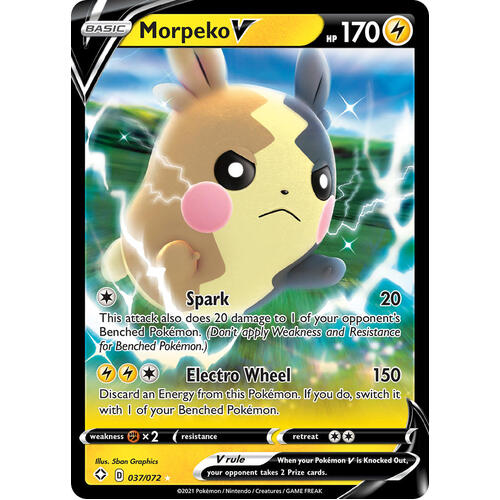 Morpeko V 37/72 SWSH Shining Fates Holo Ultra Rare Pokemon Card NEAR MINT TCG