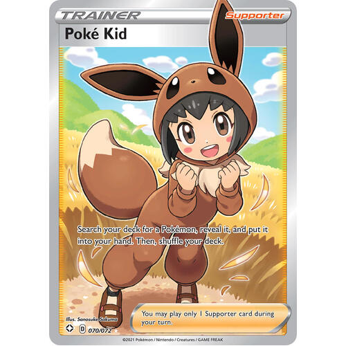 Poke Kid 70/72 SWSH Shining Fates Full Art Holo Ultra Rare Trainer Pokemon Card NEAR MINT TCG