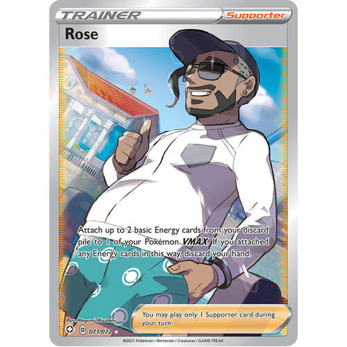 Rose 71/72 SWSH Shining Fates Full Art Holo Ultra Rare Trainer Pokemon Card NEAR MINT TCG