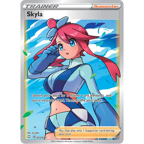 Skyla 72/72 SWSH Shining Fates Full Art Holo Ultra Rare Trainer Pokemon Card NEAR MINT TCG