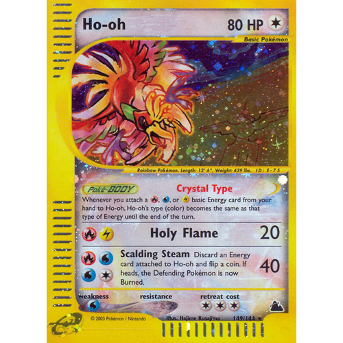 Ho-oh 149/144 E-Series Skyridge Holo Secret Rare Crystal Type Pokemon Card NEAR MINT TCG