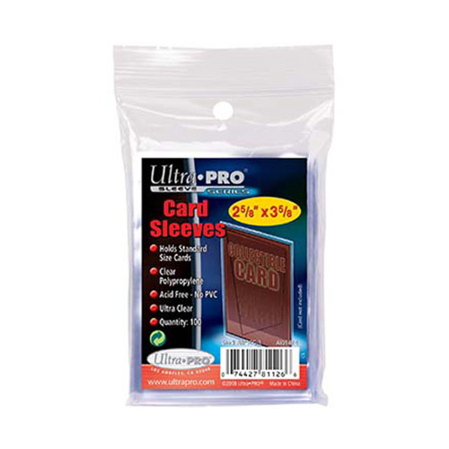 ULTRA PRO - CARD SLEEVE - 2-1/2" X 3-1/2" Soft Card Sleeves (PK100)