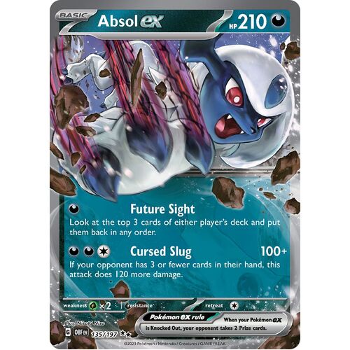 Absol ex 135/197 Scarlet and Violet Obsidian Flames Holo Ultra Rare Pokemon Card NEAR MINT TCG