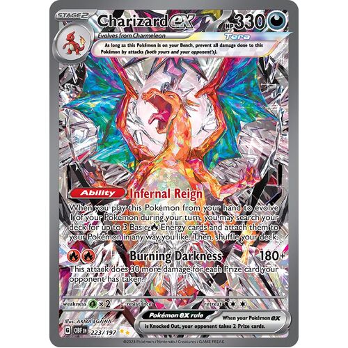 Charizard ex 223/197 Scarlet and Violet Obsidian Flames Special Illustration Rare Holo Pokemon Card NEAR MINT TCG