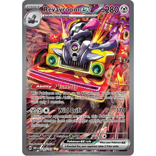 Revavroom ex 224/197 Scarlet and Violet Obsidian Flames Special Illustration Rare Holo Pokemon Card NEAR MINT TCG