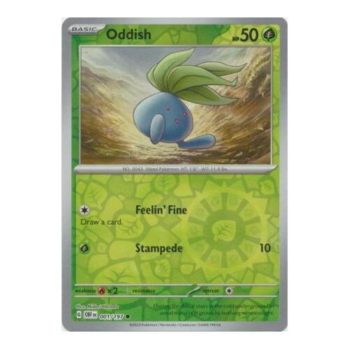 Oddish 001/197 SV Obsidian Flames Reverse Holo Pokemon Card NEAR MINT TCG