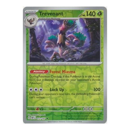 Trevenant 012/197 SV Obsidian Flames Reverse Holo Pokemon Card NEAR MINT TCG
