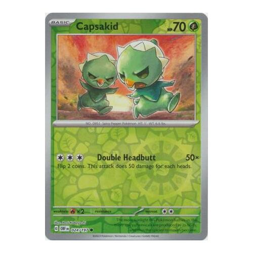 Capsakid 024/197 SV Obsidian Flames Reverse Holo Pokemon Card NEAR MINT TCG