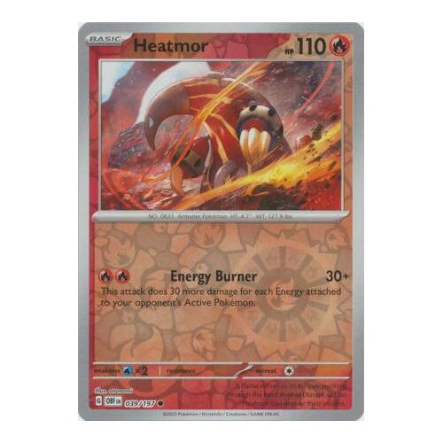 Heatmor 039/197 SV Obsidian Flames Reverse Holo Pokemon Card NEAR MINT TCG