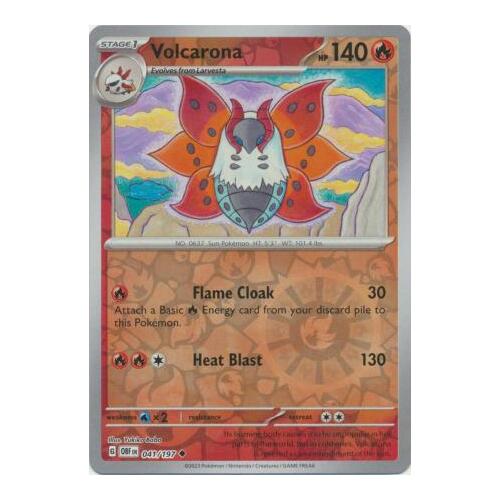 Volcarona 041/197 SV Obsidian Flames Reverse Holo Pokemon Card NEAR MINT TCG