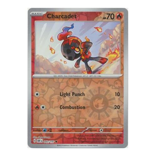 Charcadet 043/197 SV Obsidian Flames Reverse Holo Pokemon Card NEAR MINT TCG