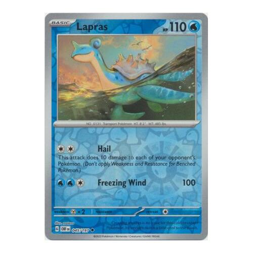 Lapras 045/197 SV Obsidian Flames Reverse Holo Pokemon Card NEAR MINT TCG
