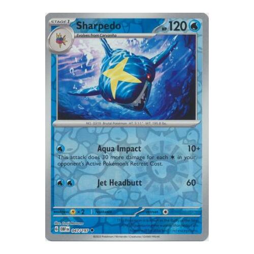Sharpedo 047/197 SV Obsidian Flames Reverse Holo Pokemon Card NEAR MINT TCG