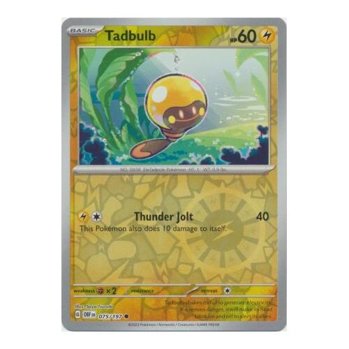 Tadbulb 075/197 SV Obsidian Flames Reverse Holo Pokemon Card NEAR MINT TCG