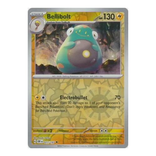 Bellibolt 077/197 SV Obsidian Flames Reverse Holo Pokemon Card NEAR MINT TCG