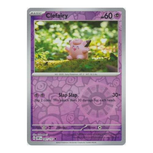 Clefairy 081/197 SV Obsidian Flames Reverse Holo Pokemon Card NEAR MINT TCG