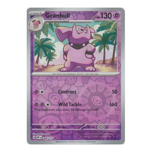 Granbull 088/197 SV Obsidian Flames Reverse Holo Pokemon Card NEAR MINT TCG