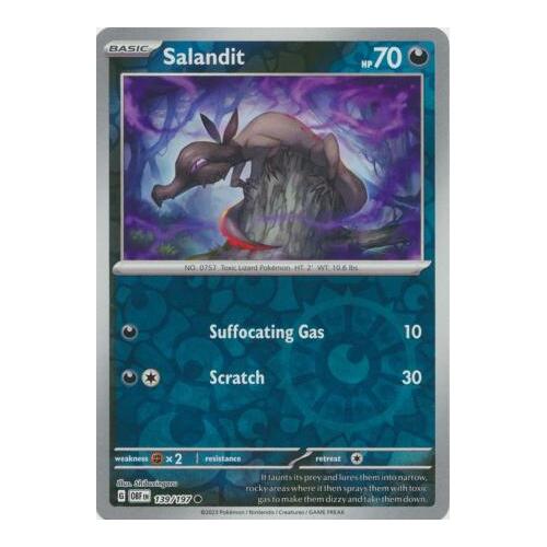 Salandit 139/197 SV Obsidian Flames Reverse Holo Pokemon Card NEAR MINT TCG
