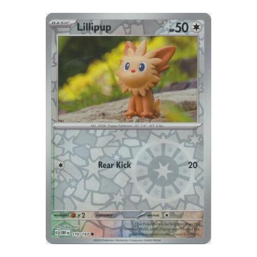 Lillipup 170/197 SV Obsidian Flames Reverse Holo Pokemon Card NEAR MINT TCG