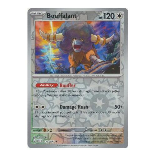 Bouffalant 174/197 SV Obsidian Flames Reverse Holo Pokemon Card NEAR MINT TCG