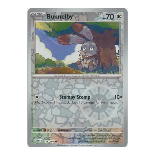 Bunnelby 175/197 SV Obsidian Flames Reverse Holo Pokemon Card NEAR MINT TCG