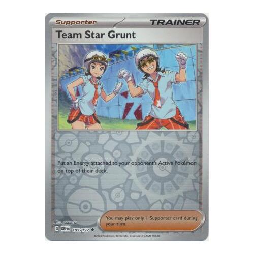 Team Star Grunt 195/197 SV Obsidian Flames Reverse Holo Pokemon Card NEAR MINT TCG