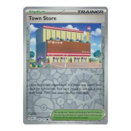 Town Store 196/197 SV Obsidian Flames Reverse Holo Pokemon Card NEAR MINT TCG