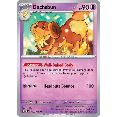 Dachsbun 039/091 Scarlet and Violet Paldean Fates Uncommon Pokemon Card NEAR MINT TCG