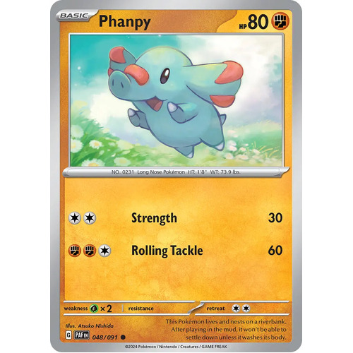 Phanpy 048/091 Scarlet and Violet Paldean Fates Common Pokemon Card NEAR MINT TCG