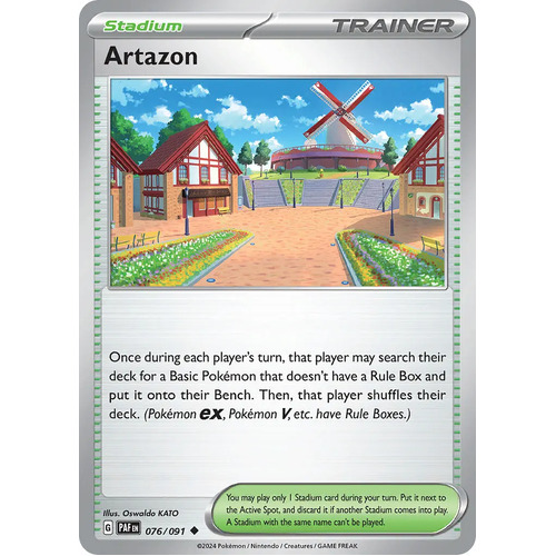 Artazon 076/091 Scarlet and Violet Paldean Fates Uncommon Supporter Pokemon Card NEAR MINT TCG