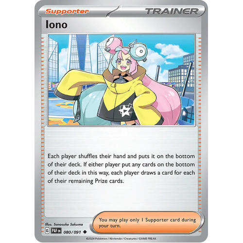 Iono 080/091 Scarlet and Violet Paldean Fates Uncommon Supporter Pokemon Card NEAR MINT TCG