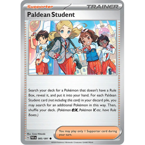 Paldean Student 085/091 Scarlet and Violet Paldean Fates Common Supporter Pokemon Card NEAR MINT TCG
