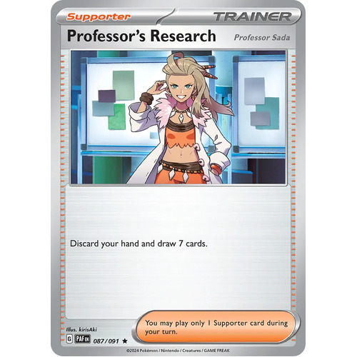 Professor's Research 087/091 Scarlet and Violet Paldean Fates Holo Rare Supporter Pokemon Card NEAR MINT TCG