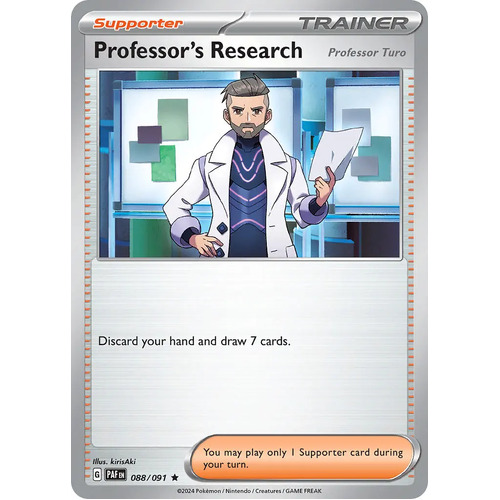 Professor's Research 088/091 Scarlet and Violet Paldean Fates Holo Rare Supporter Pokemon Card NEAR MINT TCG
