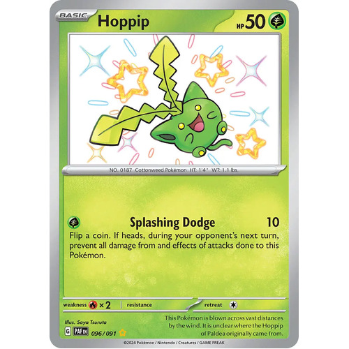 Hoppip 096/091 Scarlet and Violet Paldean Fates Holo Shiny Rare Pokemon Card NEAR MINT TCG