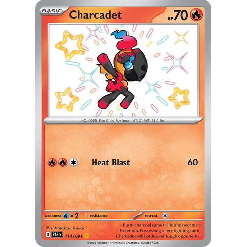 Charcadet 114/091 Scarlet and Violet Paldean Fates Holo Shiny Rare Pokemon Card NEAR MINT TCG