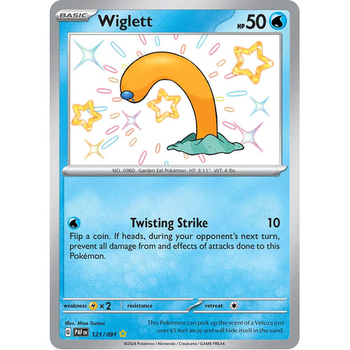 Wiglett 121/091 Scarlet and Violet Paldean Fates Holo Shiny Rare Pokemon Card NEAR MINT TCG