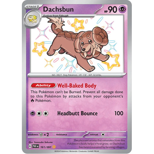 Daschbun 161/091 Scarlet and Violet Paldean Fates Holo Shiny Rare Pokemon Card NEAR MINT TCG