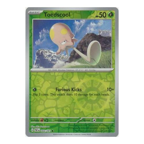 Toedscool 004/091 Scarlet and Violet Paldean Fates Reverse Holo Common Pokemon Card NEAR MINT TCG
