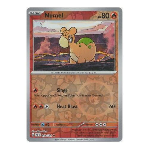 Numel 011/091 Scarlet and Violet Paldean Fates Reverse Holo Common Pokemon Card NEAR MINT TCG